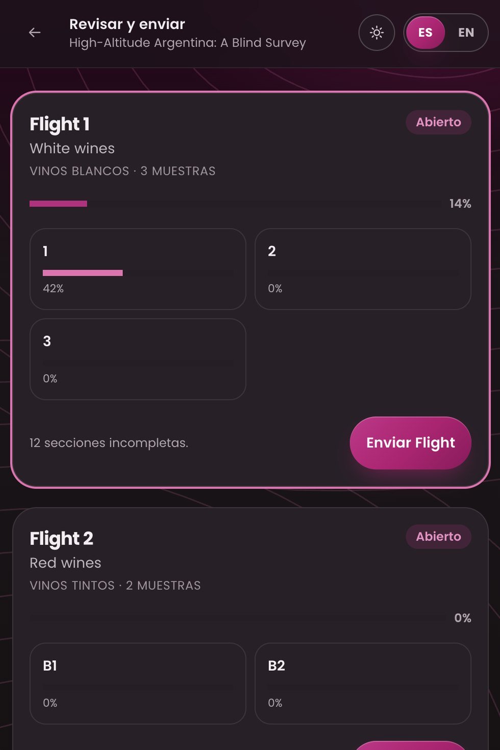 Revisión y envío por flight